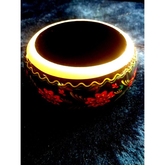 Beautiful~Vintage FLORAL ENAMEL BRACELET - Picture 3 of 3